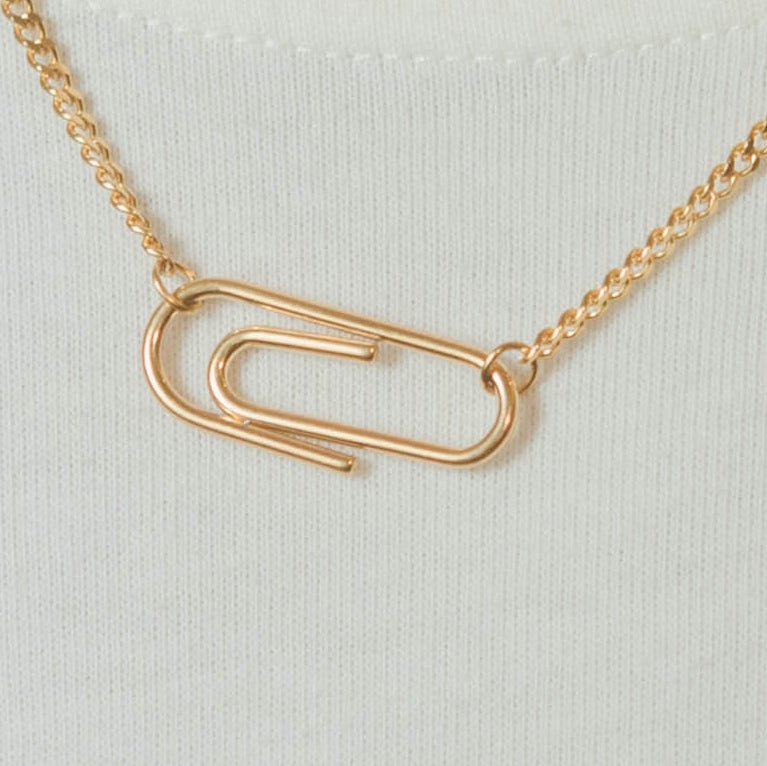 Paper Clip Necklace - Gold - Cernucci